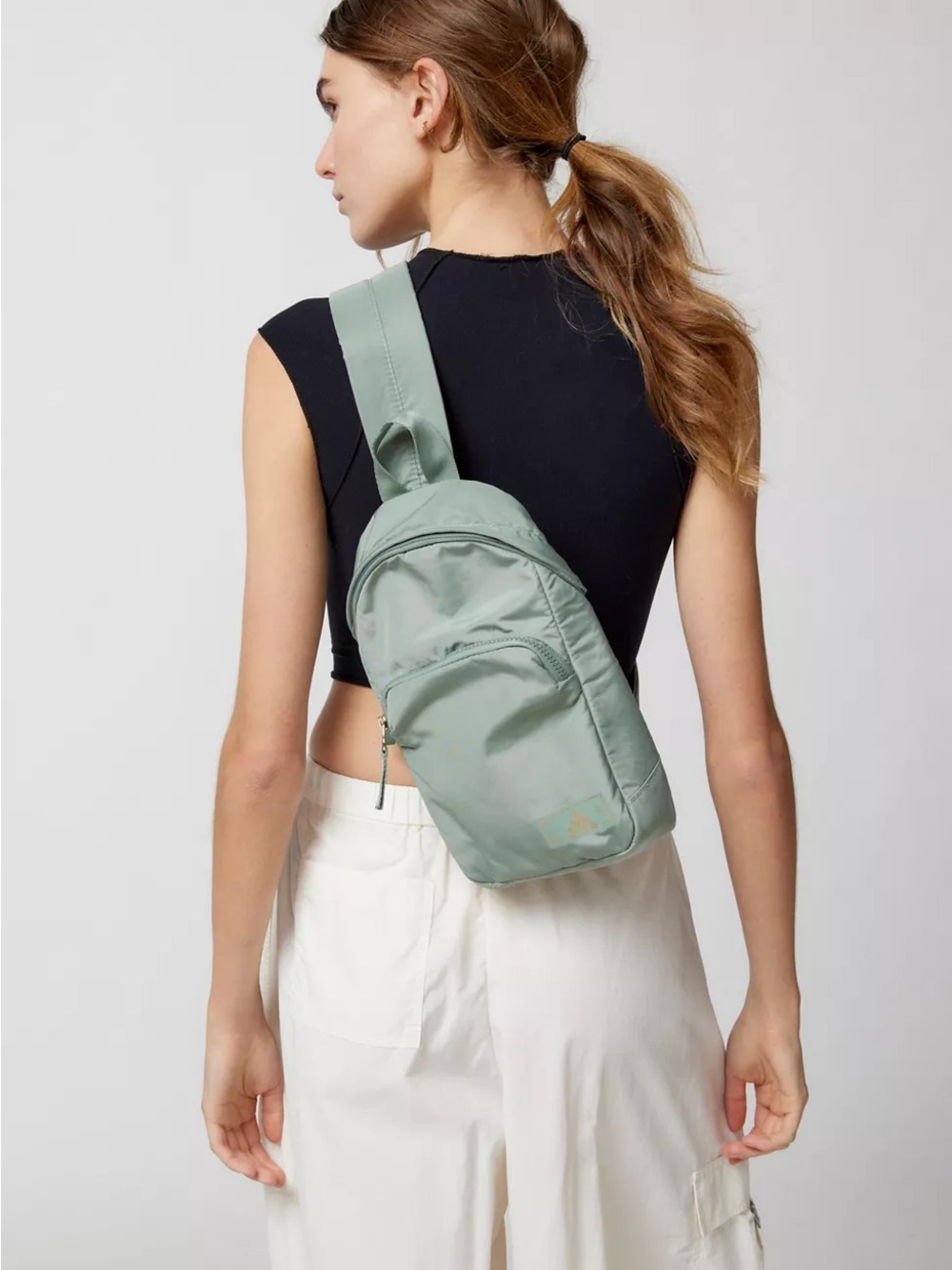 adidas Essentials 2 Sling Bag Sage Silver Green Crossbody Gorpcore Streetwear